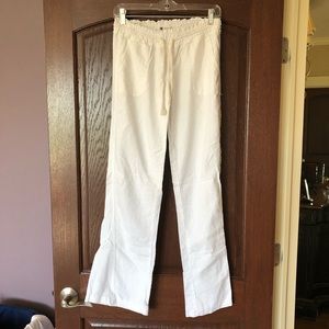 White linen pants